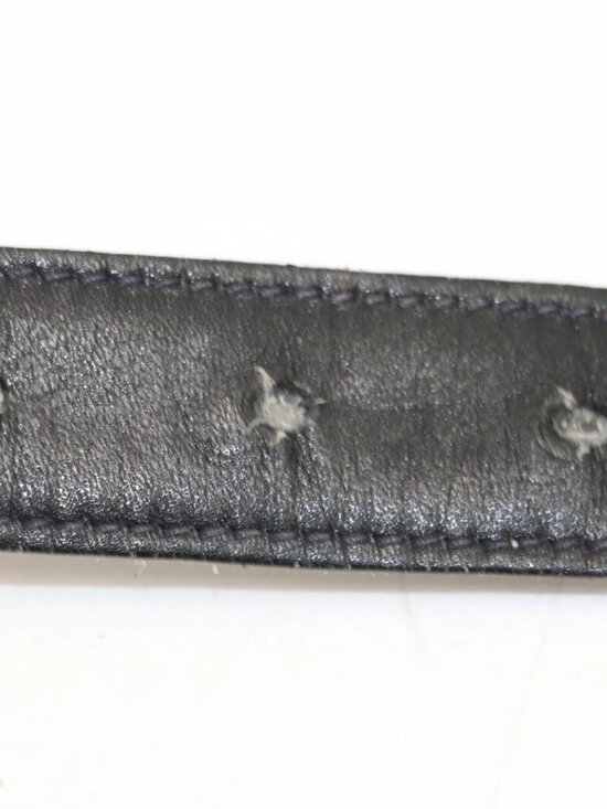 Gucci Vintage 1970\'s Reversable Leather Gold G Buckle Belt - Black/White/Gold main image 11